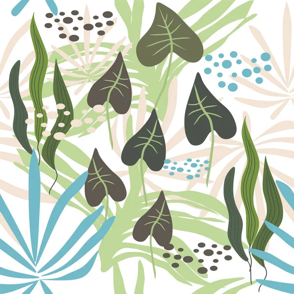 Kusursuz bir vektör. Soyut ve soyut tropikal akıntılar. Moda biçimi.