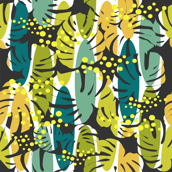 Vecteur Sans Couture Pattern Wiht Abstract Tropical Leavers Style Tendance — Image vectorielle