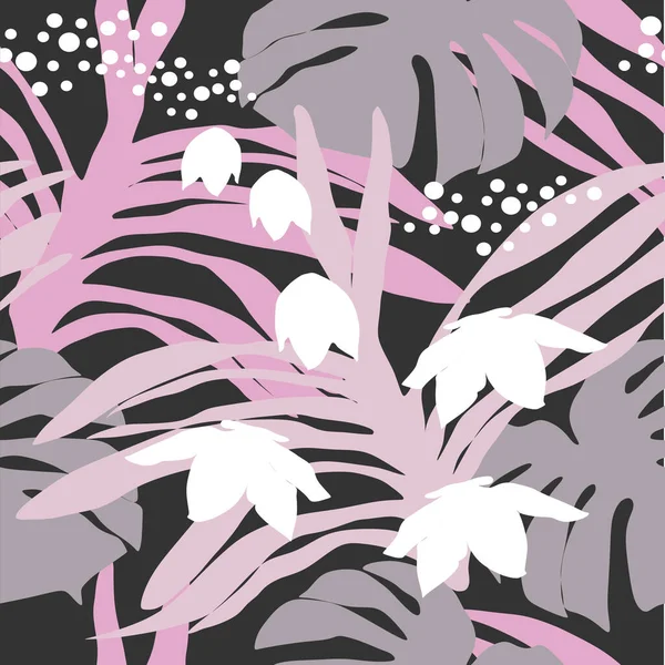 Vecteur Sans Couture Pattern Wiht Abstract Tropical Leavers Style Tendance — Image vectorielle