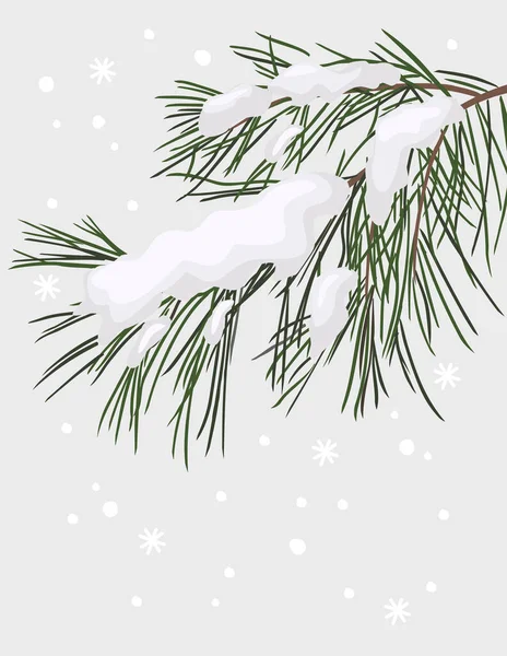 Winter forest . Christmas tree. Vector design template. — Stockvektor