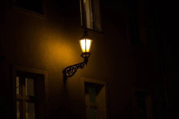 Lindo Lanterna Noite Bela Paisagem Contexto Outono Paisagem Brilhante Textura — Fotografia de Stock