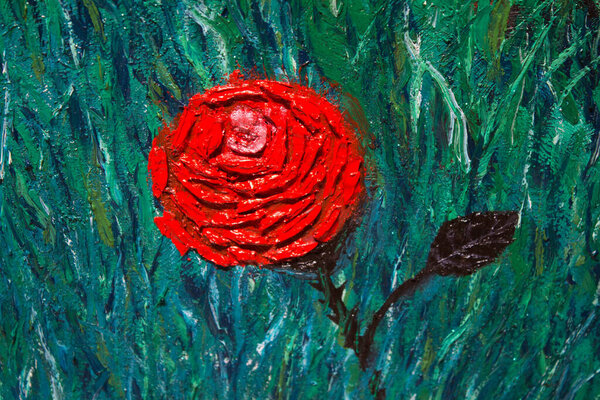 Oil painting The Little Prince. On canvas. Background.