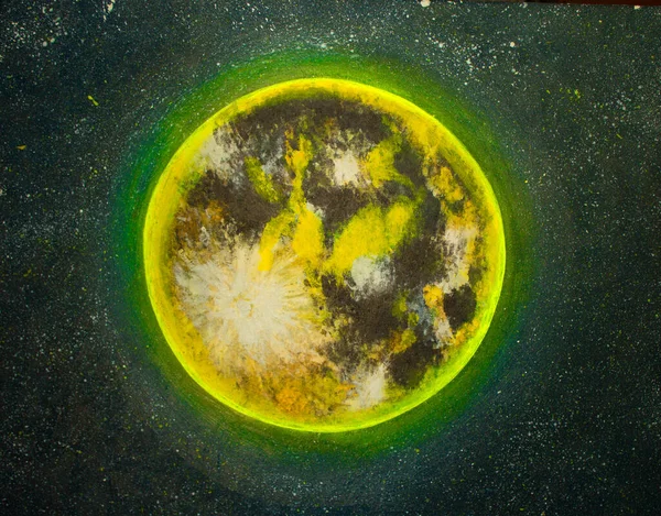 Olieverf Maan Achtergrond Textuur — Stockfoto