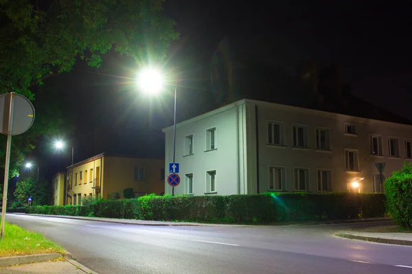 Herbstnächtliche Stadt Nachtszene Hintergrund — Stockfoto