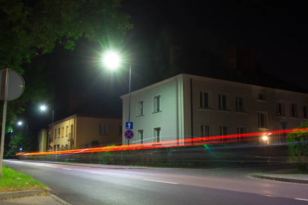 Őszi Város Éjszakai Jelenet Háttér — Stock Fotó