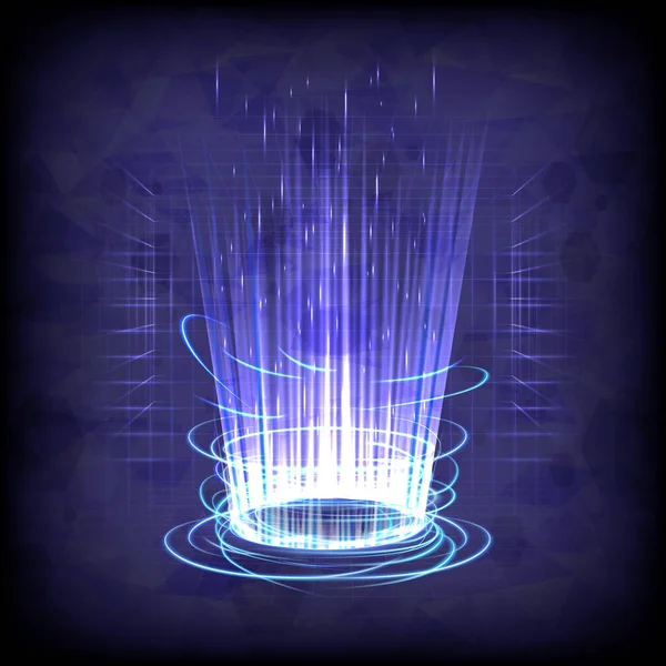 ポータルとホログラム科学未来的 光るHud回路におけるSci Fiデジタルハイテクノロジー ゲームファンタジーの魔法の門 サークルテレポート表彰台 GuiとUiインターフェイス Mrプロジェクター — ストックベクタ
