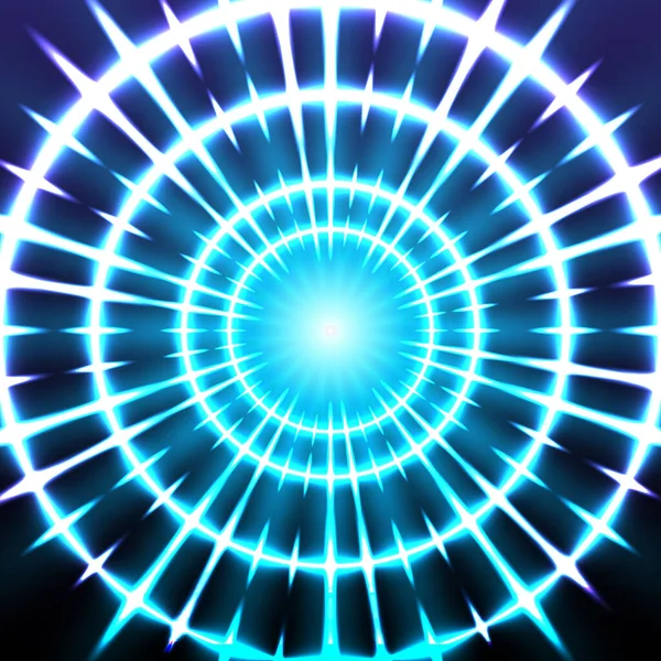 Light Sparking Ring Colorful Tunnel Bright Border Magic Portal Luminous — Stock Vector