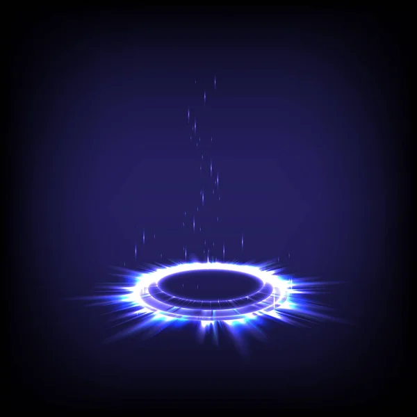 Sci Digital Glowing Swirl Universe Trail Effect Hologram Portal Luminous — Vector de stock