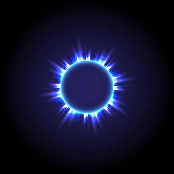 Een Gloeiende Cirkel Zonneschijn Licht Straal Vonkring Kleurrijke Tunnel Heldere — Stockvector