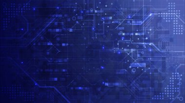 Abstract hi-tech background. Virtual reality technology innovation. Circuit board. Geometric shapes of data. Screen for Placeholder, landing page and template website