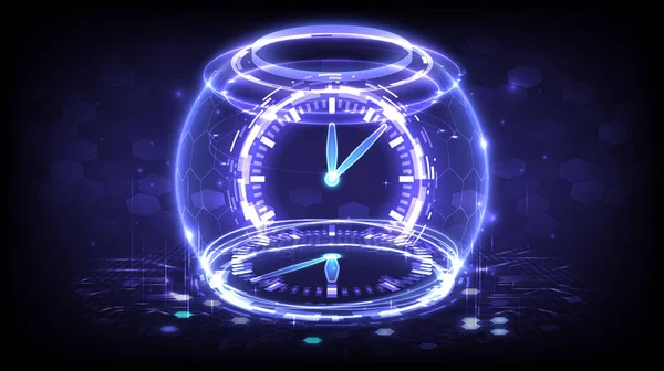 Portal Hologram Time Machine Sci Digital Tech Glowing Hud Projector — Vector de stock