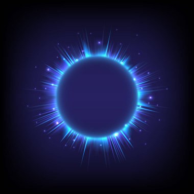 Müzik dalgası daire ışıklandırması. Işıldayan ışık efekti. Fütüristik alev, evrenin girdap etkisi. Dairesel elementin güç enerjisi. Parlak bilim kurgu. Parlayan neon ışıklar kozmik. LED rengi