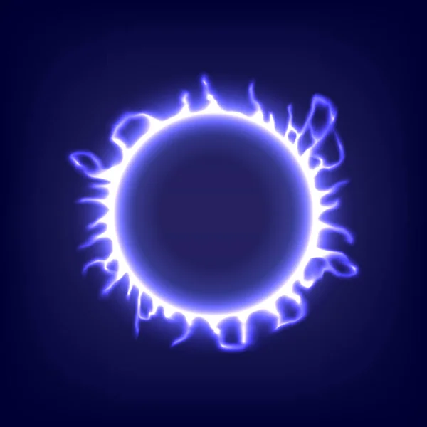 Iluminación Circular Efecto Luz Remolino Brillante Futurista Llama Remolino Universo — Vector de stock