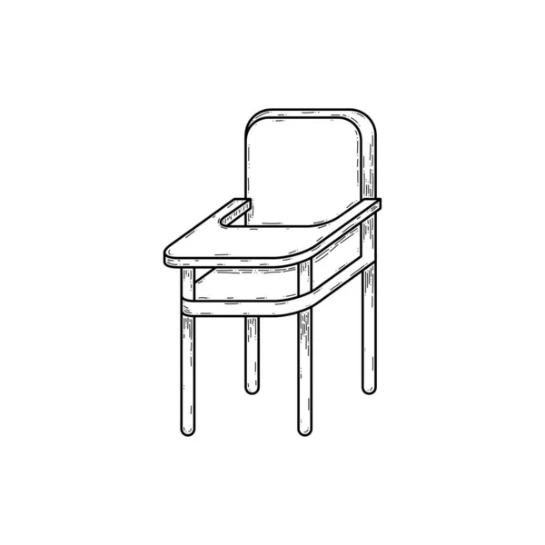 Cadeira Desenhada Mão Abstrata Para Crianças Nascimento Bebê Doodle Concept — Vetor de Stock