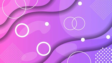 Renkli Geometrik Şekillerle Soyut Renkli Gradyan Arkaplanı. Farklı Şekiller ve Beyaz Çizgi Vektör Tasarım Biçimi