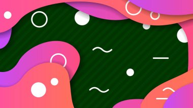 Renkli Geometrik Şekillerle Soyut Renkli Gradyan Arkaplanı. Farklı Şekiller ve Beyaz Çizgi Vektör Tasarım Biçimi