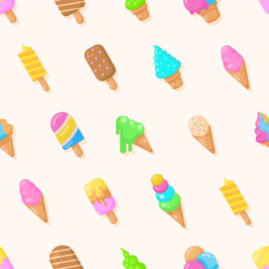 Kusursuz desensiz desenler, soyut elementler dondurma lezzetli lezzetli vektör tasarım arka plan tasarım Tekstil dokusu, giysi, hediye paketi, duvar kağıdı, pastel