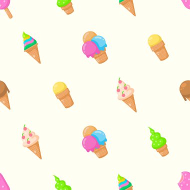 Kusursuz desensiz desenler, soyut elementler dondurma lezzetli lezzetli vektör tasarım arka plan tasarım Tekstil dokusu, giysi, hediye paketi, duvar kağıdı, pastel