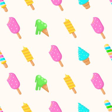 Kusursuz desensiz desenler, soyut elementler dondurma lezzetli lezzetli vektör tasarım arka plan tasarım Tekstil dokusu, giysi, hediye paketi, duvar kağıdı, pastel