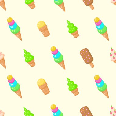 Kusursuz desensiz desenler, soyut elementler dondurma lezzetli lezzetli vektör tasarım arka plan tasarım Tekstil dokusu, giysi, hediye paketi, duvar kağıdı, pastel