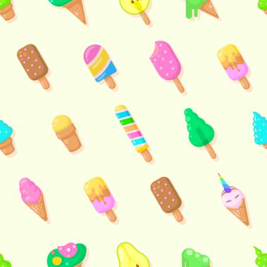 Kusursuz desensiz desenler, soyut elementler dondurma lezzetli lezzetli vektör tasarım arka plan tasarım Tekstil dokusu, giysi, hediye paketi, duvar kağıdı, pastel