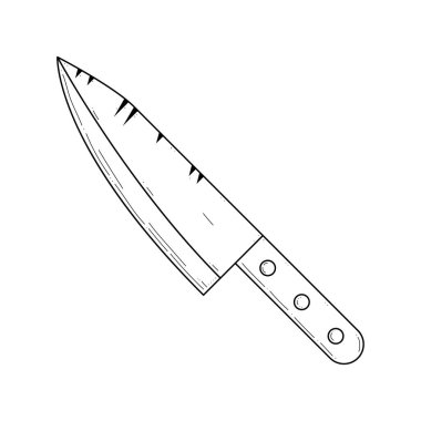 Soyut El Çizimi Mutfak Malzemeleri Bıçak Bıçak Doodle Konsept Tasarım Tasarım Tasarımı Beyaz Arkaplanda Yemek Pişirme İçin Ayrı Tutulmuş