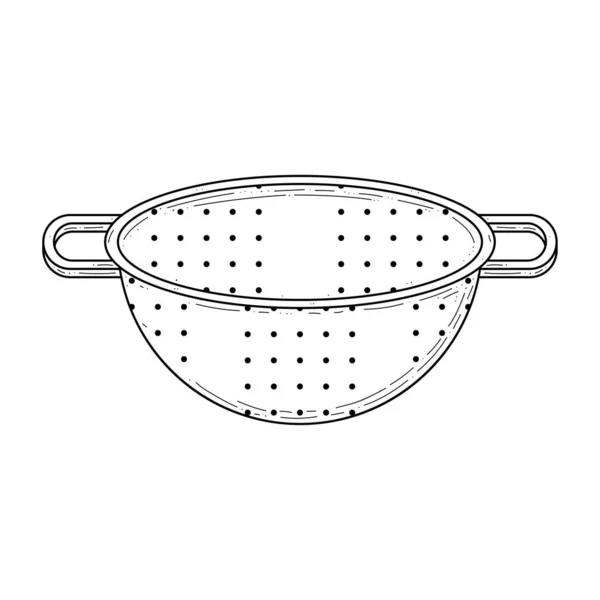 Streszczenie Ręcznie Rysowane Rzeczy Kuchenne Rzeźnik Colander Blade Meat Meal — Wektor stockowy