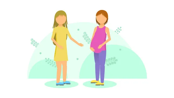 Περίληψη Επίπεδη Γυναίκα Ραντεβού Γυναικολόγου Medic Cartoon Άνθρωποι Χαρακτήρας Εγκυμοσύνη — Διανυσματικό Αρχείο