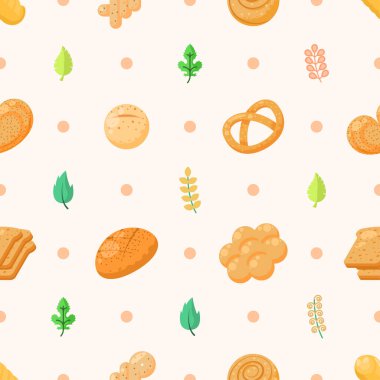 Kusursuz Desen Özellikleri: Yaprak Vektörü Tasarım Biçimli Gıda Ekmeği Tekstil, Giysi, Hediye Paketi, Duvar Kağıdı, Pastel