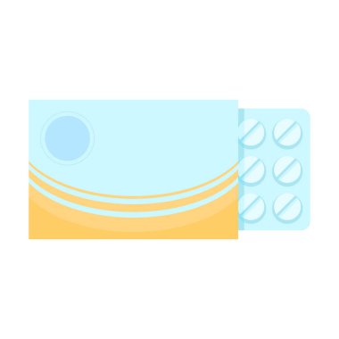 Soyut Düz Çizgi Film Vektör Hapları Tabletleri Vitamin Tasarım Elementi Tıbbı İzole Korunma Konsepti Sağlık Hastalıkları