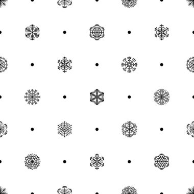 Noel, Yeni Yıl, Xmas Dekorasyon Vektör Tasarım Biçimi için Soyut Kusursuz Şekil Kar Tanesi Arkaplanı