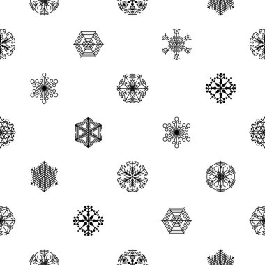 Noel, Yeni Yıl, Xmas Dekorasyon Vektör Tasarım Biçimi için Soyut Kusursuz Şekil Kar Tanesi Arkaplanı