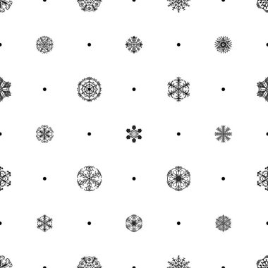 Noel, Yeni Yıl, Xmas Dekorasyon Vektör Tasarım Biçimi için Soyut Kusursuz Şekil Kar Tanesi Arkaplanı