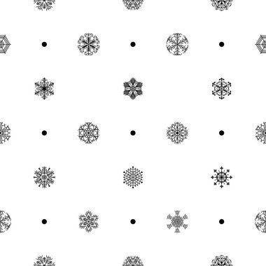 Noel, Yeni Yıl, Xmas Dekorasyon Vektör Tasarım Biçimi için Soyut Kusursuz Şekil Kar Tanesi Arkaplanı