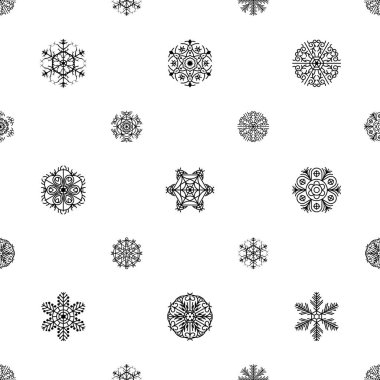 Noel, Yeni Yıl, Xmas Dekorasyon Vektör Tasarım Biçimi için Soyut Kusursuz Şekil Kar Tanesi Arkaplanı