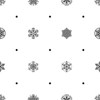 Noel, Yeni Yıl, Xmas Dekorasyon Vektör Tasarım Biçimi için Soyut Kusursuz Şekil Kar Tanesi Arkaplanı