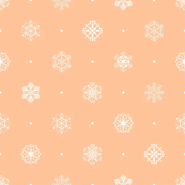 Abstract Naadloos Patroon Winter Sneeuwvlok Achtergrond Voor Kerstmis Nieuwjaar Kerstmis — Stockvector