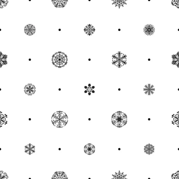 圣诞装饰病媒设计风格的无缝图案冬季雪花背景 — 图库矢量图片