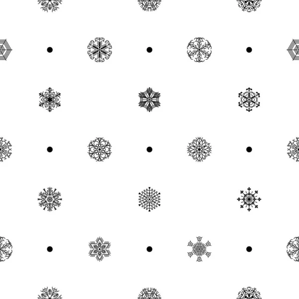 Abstract Seamless Pattern Winter Snowflake Background Christmas New Year Xmas — Stock Vector