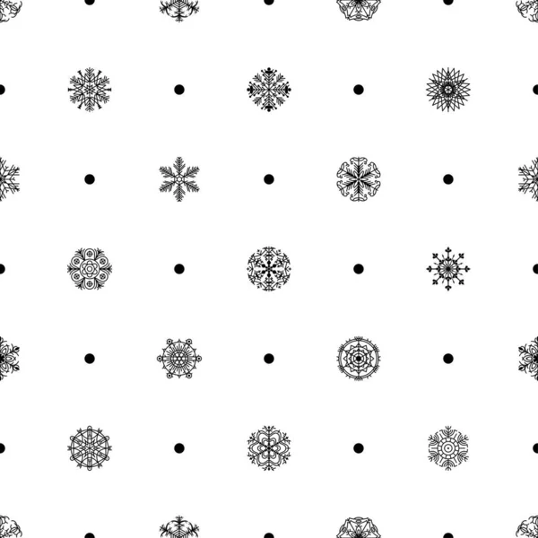 Abstract Seamless Pattern Winter Snowflake Background Christmas New Year Xmas — Stock Vector