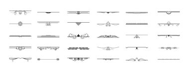 Banner için Siyah Basit Çizgi Koleksiyonu Doodle Sınır Elemanları Vektör Tasarım Tasarım Tasarımı Çizimi Resmini Ayır