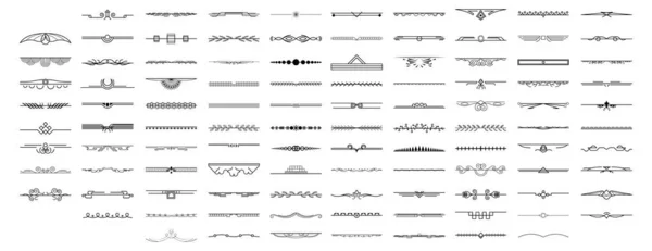 Banner için Siyah Basit Çizgi Koleksiyonu Doodle Sınır Elemanları Vektör Tasarım Tasarım Tasarımı Çizimi Resmini Ayır