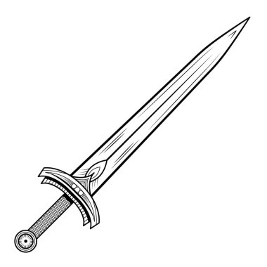 Soyut Siyah Basit Çizgili Metal Kılıç Kılıç Kılıç Karalama Element Vektör Tasarım Tasarımı Beyaz Arkaplan Resminde Savaş, Savaş için Savaş Resmine İzole Edildi