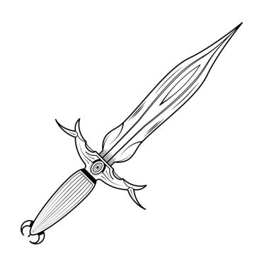 Soyut Siyah Basit Çizgili Metal Kılıç Bıçak Bıçak Kılıç Element Tasarım Vektör Tasarım Tasarımı Çizimi Savaş, Savaş için Beyaz Arkaplan Resimlerinde İzole Edildi