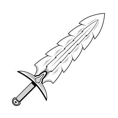 Soyut Siyah Basit Çizgili Metal Kılıç Kılıç Kılıç Karalama Element Vektör Tasarım Tasarımı Beyaz Arkaplan Resminde Savaş, Savaş için Savaş Resmine İzole Edildi