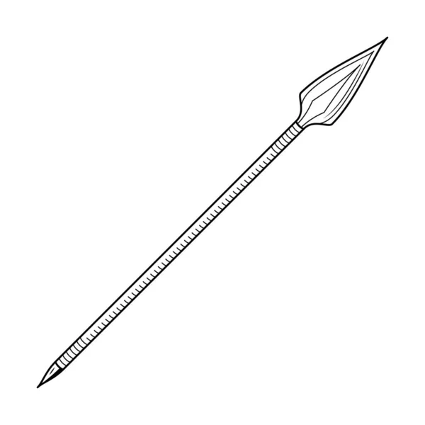 Abstract Black Simple Line Spear Weapon Doodle Outline Element Vector — Stockový vektor