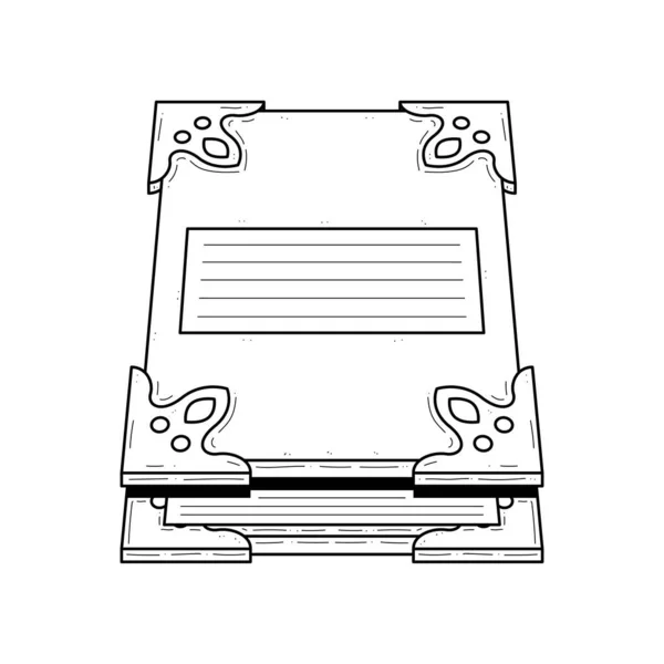 Abstract Black Simple Line Book Doodle Outline Element Vector Design — Διανυσματικό Αρχείο