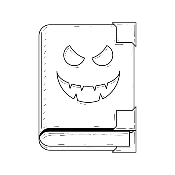 Abstract Black Simple Line Book Smile Eyes Doodle Outline Element — Stock vektor