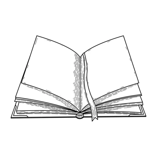 Abstract Black Simple Line Book Bookmark Doodle Outline Element Vector — Vector de stock