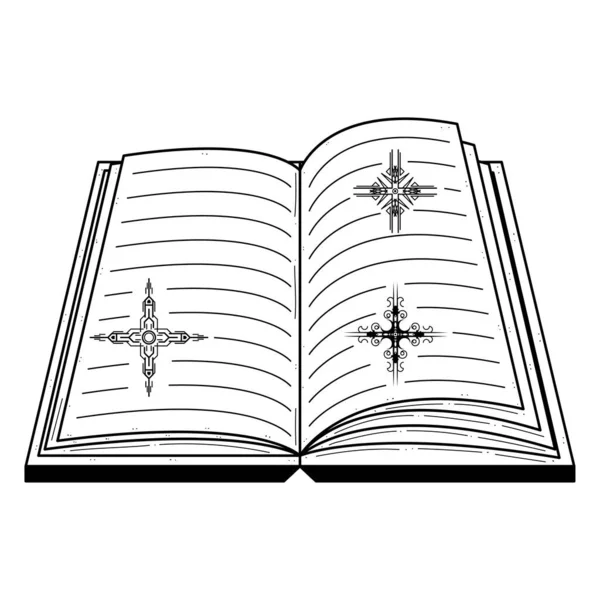 Abstract Black Simple Line Open Book Symbols Doodle Outline Element — Vector de stock